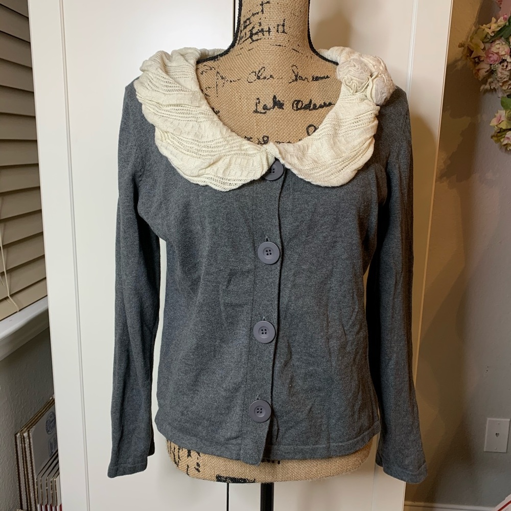Chadwicks Cardigan Sweater with Fluffy Collar